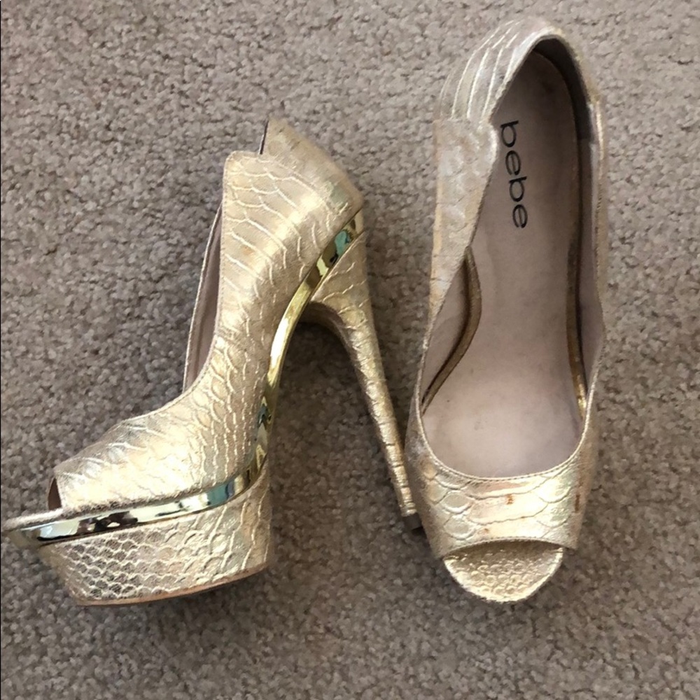 Gold snake Bebe shoes